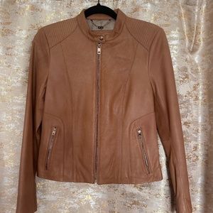 Cole Haan light brown leather jacket